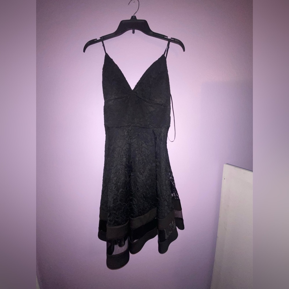 JODI KRISTOPHER BLACK A-LINE DRESS